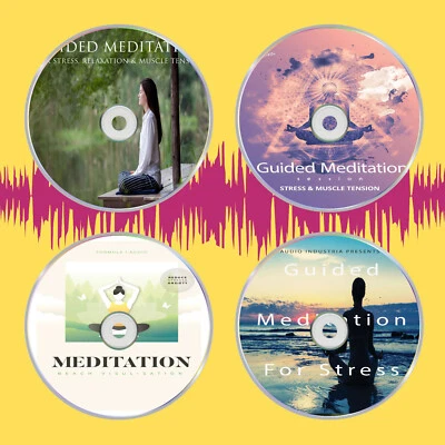 GUIDED MEDITATION CDS SET - 4 DISCS FOR STRESS RELIEF & ANXIETY MANAGEMENT - Image 1 of 4