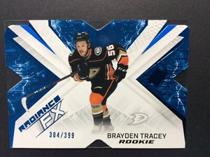 2022-23 SPx Radiance BLUE FX ROOKIE #RFX70 Brayden Tracey - #D 304/399 - Ducks