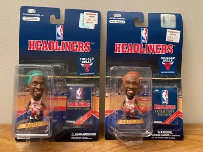 2 cabezas de cartel de la NBA Dennis Rodman Chicago Bulls 1997 - cabello verde y cabello naranja Foto 1 de 4