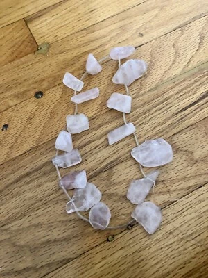 "Cuentas pepitas grandes de cuarzo rosa natural AAA de forma libre hilo de 14""" Foto 1 de 4