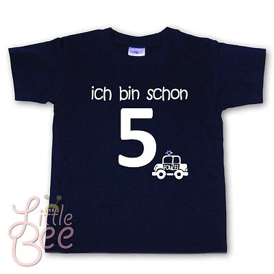 LITTLE BEE GEBURTSTAG T Shirt ich bin schon 5 WAHL Motiv Wunschname Farbe NEU