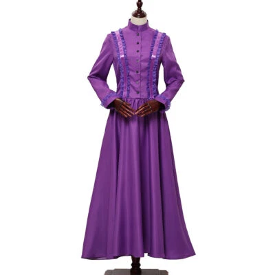 Women Retro Cosplay Stand Collar Dress Ballgown Gothic Dress Victorian Xs-4xl - Image 1 of 4