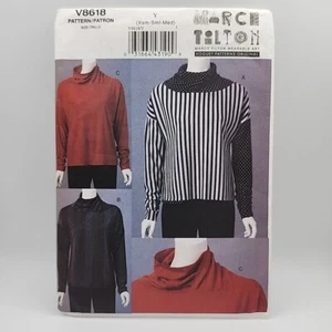 Vogue V8618 Marci Tilton Mock Turtleneck Top Sewing Pattern Size XS-M Uncut - Picture 1 of 8