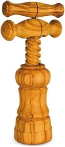 Vino: cavatappi a vite in legno di ulivo lavorazione artigianale cm 6x9x16 - Imagen 1 de 3