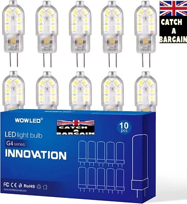 WOWLED 10 x G4 LED Light Bulb, 2W=20W, non-Dimmable, 180Lm, 3000K (D273) - Image 1 of 3