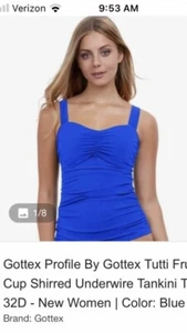 Neu mit Etikett Profile Tutti-Frutti by Gottex Damen-Badeoberteil/Tankini (32/D) royalblau - Bild 1 von 8