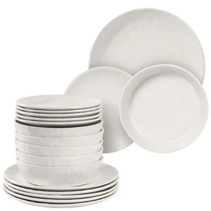 Vajilla Completa para 6 Personas - Vajillas Completas Modernas de Gres - Blanco - Imagen 1 de 9