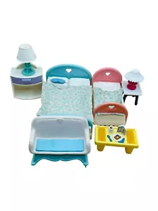 Vintage 90s Fisher Price Dollhouse Bedroom Set Replacement Toy Pieces - Picture 1 of 9