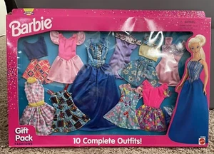 NEW NIP 68224-93 Mattel Barbie Doll 10 Complete Outfits Gift Pack Fashions 1998 - Picture 1 of 16