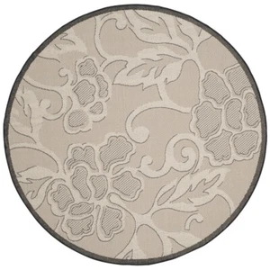 SAFAVIEH Indoor Outdoor CY2726-3901 Courtyard Sand / Black Rug - Picture 1 of 25