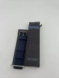 Barton Navy Premium Canvas Watch Band CANQR-NAVY-22-GMTL-FBA - Picture 1 of 6