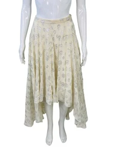 Isabel Marant Women's Asymmetric Pleated White Midi Viscose Skirt Size XS 34 - Picture 1 of 13