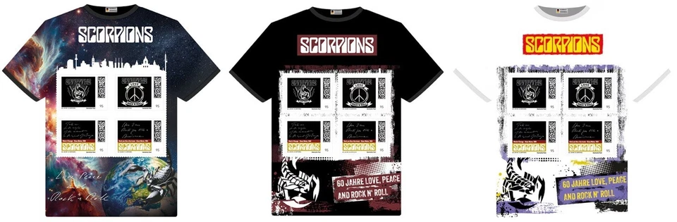 Germany 2025 Stamps July Limited edition “Scorpions” 3 SS T-Shirt Shape MNH ** - Image 1 of 1
