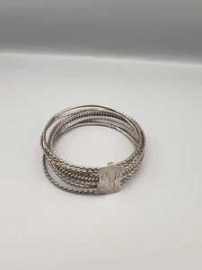 Vintage/antik Biedermeier-Armreif aus 7 Silber-Armreifen - Picture 1 of 9