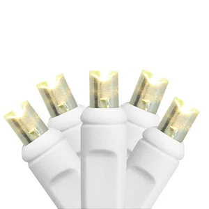 HUB 35 Warm White LED Wide Angle Christmas Lights - 11.5 ft White Wire - Picture 1 of 2