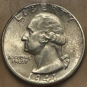 1941 P/D/S Washington Silver Quarters ~ Uncirculated ~ 90% Silver. (lot# 26) - Picture 1 of 6