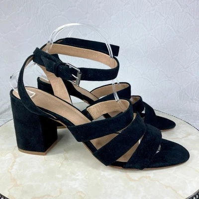 Sandalias Madewell Tacón Bloque con Tiras 11 Cuero Negro María Informales Tacones Elegantes Foto 1 de 4