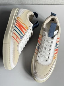 PAUL SMITH HOMBRES Off White Gamuza Cuero UK8/EU42/USA 9 Zapatos Entrenador/Zapatillas Nuevo - Imagen 1 de 14