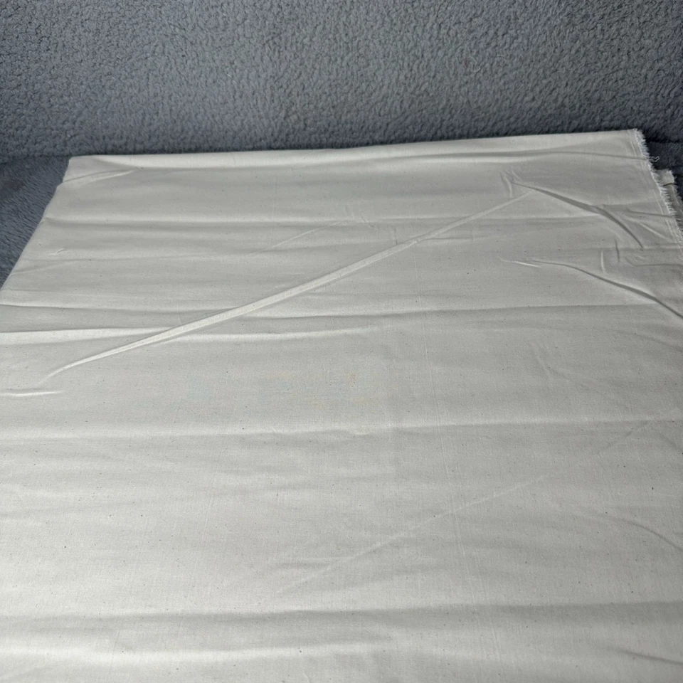 Muslin Fabric Lightweight Unbleached Natural Cotton 3 Yards Material Sewing - Image 1 of 4