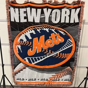 MLB NEW YORK METS Northwest Triple Tejido Jacquard Manta Tiro Nueva con Etiquetas 45”X60” - Imagen 1 de 6