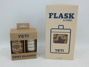 Nuevo frasco y vasos de chupito YETI 7 oz con estuche camuflaje humedales 2025 - RARO - EN MANO - Imagen 1 de 9