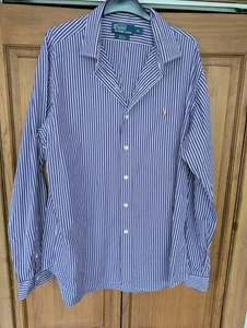 Polo Ralph Lauren Custom Fit Purple Striped Shirt. Size XL. Excellent Condition - Picture 1 of 10