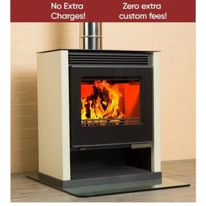 V05 Rubin Lux 13kW Ivory Wood Stove with Large Front Glass Window - Picture 1 of 3