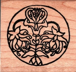 Rampage Stamps ~ FLORAL CIRCLE ~ Wood Mounted Rubber Stamp Flowers Patterns - Picture 1 of 1