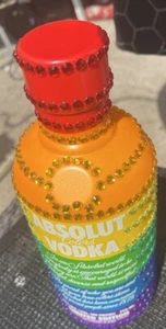 Blinged Out Absolut Vodka Skin Gay Rainbow Pride Bottle Colors Cover RARE LGBTQ - Picture 1 of 13