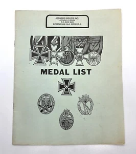 Vintage Medal List Brochure Jessen’s Relics Inc. Birmingham Alabama - Picture 1 of 14