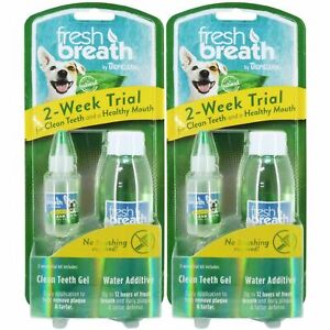 2 x TropiClean Fresh Breath Dental Trial Kit with Gel&Solution for Clean Teeth