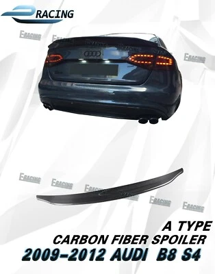 Alerón de fibra de carbono tipo A para AUDI B8 S4 2009-2012 sedán 4 puertas Foto 1 de 4