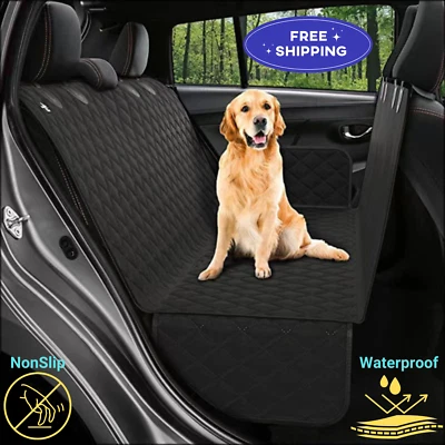 Pet Car Back Seat Cover Waterproof Nonslip Dog Cat Hammock Protector Mat, Black - image 1 of 4