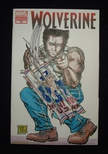 WOLVERINE BLANK SKETCH DIRECT VARIANT #300. UNCLE SAM WAR PROTEST. SIGNED C.O.A. - Bild 1 von 9