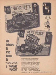 1965 AMT Va-Va Vettee & Wackie Woodie Ad / Krazy Kar Kit - Picture 1 of 1