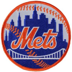 New York Mets Domicile Rond Manche Patch Jersey Orange Bordure Logo MLB Emblème - Picture 1 of 1