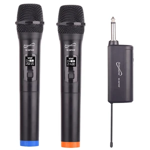 Supersonic VHF Dual Fixed Channel Professional Wireless Microphones with Battery - Picture 1 of 6