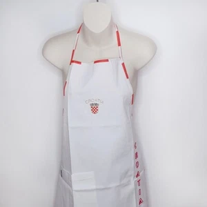 CROATIA HRVATSKA - White Apron with Embroidered CROATIA Emblem - Picture 1 of 2