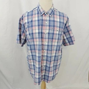 Michael Bastian Men's Indian Madras Plaid Shirt Pink Blue Button Up 2XL - Picture 1 of 10
