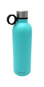 Starbucks 20 oz Isolierflasche Edelstahl H2O Flasche Aqua Blau und Schwarz Ring - Bild 1 von 5