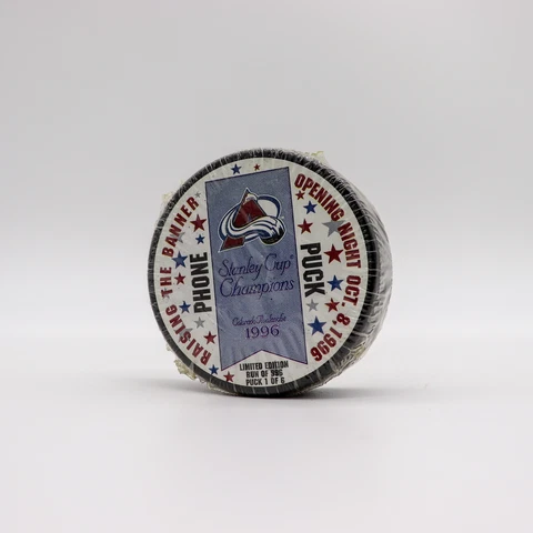 Rare 1996 Colorado Avalanche “Raise The Banner Opening Night” Hockey Puck Cover