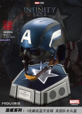 Casco Capitán América + Base Altavoz Bluetooth Usable Cosplay Máscara Colección Foto 1 de 4