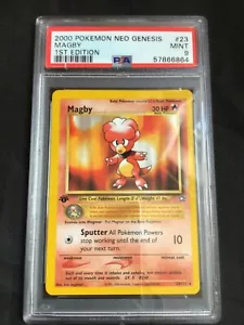 Pokemon Cards: 1st Edition Neo Genesis Rare: Magby 23/111: PSA 9 - Picture 1 of 6