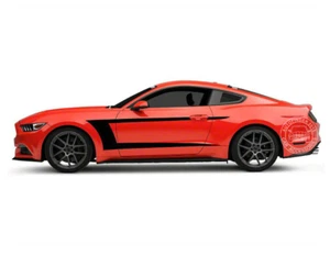 2 PCS Graphics Side Door Car Sticker For Ford Mustang Racing Sport Stripes Decal - Picture 1 of 3