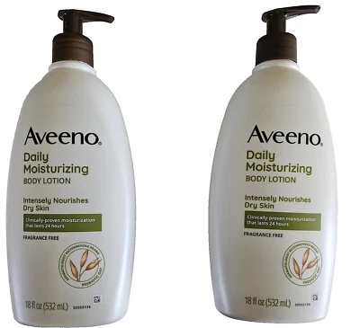 Aveeno Daily Moisturizing Body Lotion Prebiotic Oat Formula Fragrance Free 2 PK - Image 1 of 2