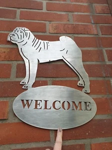 Edelstahschildl Wandschild Shar Pei - Bild 1 von 3