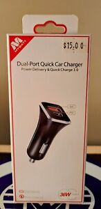MYBAT DUAL PORT QUICK CAR CHARGER QC PD 36W OUTPUT QUICK CHARGE