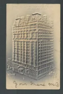 1912 Post Card Phila PA Hotel Bellevue Lt Purple W/Glitter Airbrushed Embossed - Picture 1 of 1
