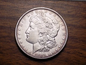 MORGAN SILVER DOLLAR 1901 P RARE DATE HIGH GRADE AU++ DETAILS RIM BUMP - Picture 1 of 5