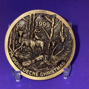 Adorno de Navidad John Deere 1999 Edición Limitada Ciervo Madera Granja - Imagen 1 de 5